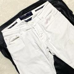 【美品✨】ヤコブコーエン デニムパンツ ボタンフライ STYLE622 白 32