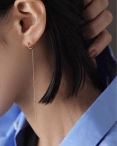 Lilas Cフープロングチェーンピアス K10（両耳）