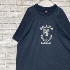 USA製90sヴィンテージTシャツ！シングルステッチ　ネイビー半袖古着XL30