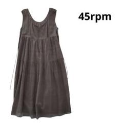 45rpm　ノースリーブワンピース　グレー　ベージュ　チェック　サイズ2 45rpm ノースリーブワンピース グレー ベージュ チェック サイズ