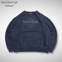 希少　Hard Rock Cafe ブラック 刺繍トレーナー 90's HARD ROCK CAFE ロゴ刺繍スウェット - used&vintage box Hi