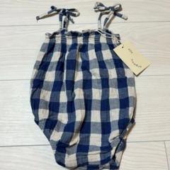OZ オーガニックズー ギンガムチェック ロンパース 帽子 70cm 0-12m