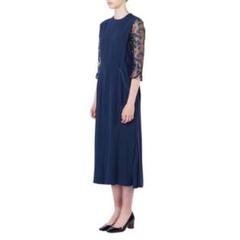 美品　Mame Kurogouchi レーススリーブ Iライン ドレス Mame Kurogouchi（マメ クロゴウチ） ボタニカルレーススリーブI