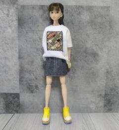 ハンドメイド　ドール服　No.69 ネコ柄　Tシャツ　momoko doll