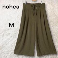 nohea レースアップ ガウチョパンツ ワイドパンツ カーキ M