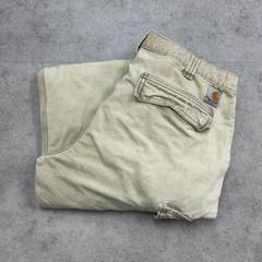 カーハート　カーゴパンツ　ダックパンツ　ダメージ　古着　ベージュ　W34