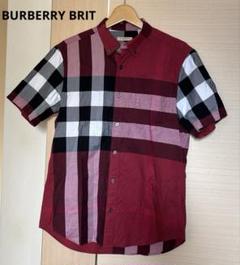 美品 英国製 バーバリー ブリット XL メガチェック 半袖シャツ　ハーフボタン 美品 英国製 バーバリー ブリット XL メガチェック 半袖シャツ