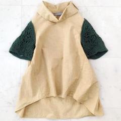 美品＊キシダミキ KISHIDAMIKI ハイネックリネンフレアブラウス かぎ編のサムネイル
