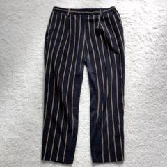 【Tines】カジュアル テーパードパンツ(38)ストライプ