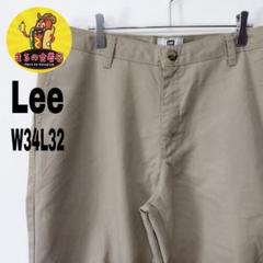 usa古着 Lee　チノパンW34L32　ノータック90s　ブラウン