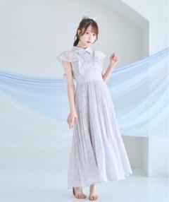 ロゼミューズ pleats floral print dress グレー - メルカリ