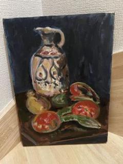 中村直人、桃のある静物、希少な額装用画集より、美品、新品額装付 中村清治 「婦人像」 10号(F10) 1974 柔和な雰囲気が魅力的な