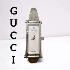 美品 動作品 GUCCI 1500L 1Pダイヤ 腕時計 ブレスレット 銀黒 GUCCI グッチ 1500シリーズ YA015555 I腕時計 レディース