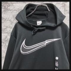 人気XLサイズ ナイキ　フーディ　パーカー　黒　 デカロゴ　ブラック　NIKE