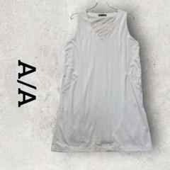 A/A ワンピース ノースリーブ ひざ丈ワンピ シンプル (LL) ベージュ
