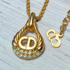 ◆Christian Dior ドロップ型　ネックレス　ラインストーン　④