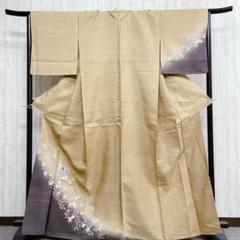 健勝苑 雲母塾 藤本隆士 紬地の象の訪問着 着物 正絹