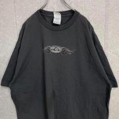 アメリカン バイク　ファイヤー　両面プリント　ビックサイズTシャツ2XL