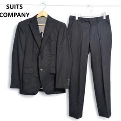 【美品】スーツカンパニー　ブラック　ストライプ　M　背抜き　サマー　清涼感