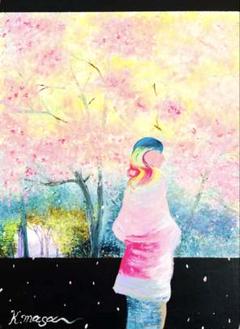 【海辺に咲く花】アクリル画 F3 風景画 絵画 風景画 F3 絵画 【海辺に咲く花】アクリル画