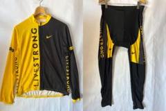 人気 LIVE STRONG ナイキ セットアップ 自転車 ウェア 黒x黄 L