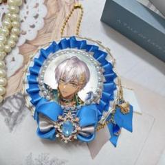 痛ロゼット　ブルー×ベージュゴールド×ホワイト　No.88