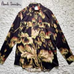 激安の M 長袖 総柄シャツ SMITH 美品】PAUL 現行 ワーク ゆらめき生地 トップス