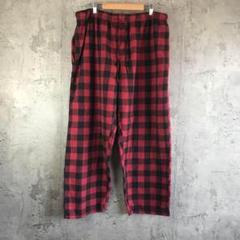 Z3636古着　パジャマパンツ　チェック　赤　黒　90s Y2K