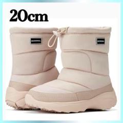 大特価　スノーブーツ　キッズ　ホワイト 20cm 雪用ブーツ　防水 防寒　軽量