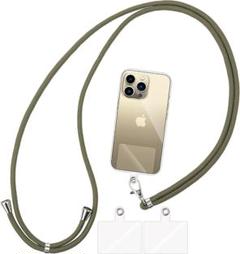 ★スマホストラップ 首掛け ショルダーストラップ ネックストラップ カーキ