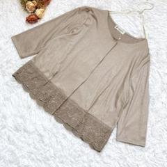 ★新品タグ付き★アリスバーリー ブラウス カットソー【L】スカラップ レース
