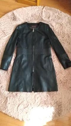 美品✨ITALY MODE レザー ロングコート 鹿革　ディアスキン　黒　M 美品✨ITALY MODE レザー ロングコート 鹿革 ディアスキン 黒 M