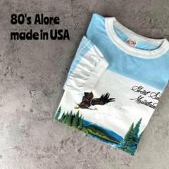 80's TELETRENDCOLS USA製 アローレ 5分丈リンガーTシャツ