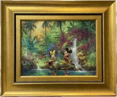62302 限定 ミッキー＆ミニー 絵画 真正証明書付 ゴールドフレーム 62302 限定 ミッキー＆ミニー 絵画 真正証明書付 ゴールド