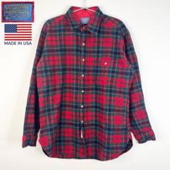 古着90年代USA製ペンドルトンウールシャツLマルチチェック　エルボーパッチ 古着 90-00s Pendleton エルボーパッチ オンブレ シャドー