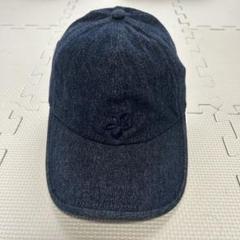 ダークデニム フラットバイザーキャップ 刺繍ロゴ