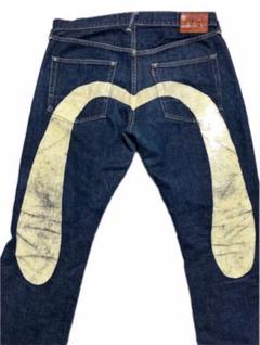 希少☆00s☆スイカ耳☆EVISU☆緑カモメ デニム☆No.2☆2000☆W34