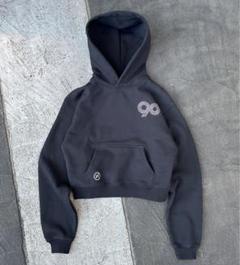 9090girl 黒セットアップ　上のみ　フード付きクロップド　パーカー 9090 girl Glitter Zip Hoodie セットアップ｜Yahoo!フリマ（旧