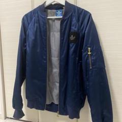 adidas リバーシブル Lサイズ ブルゾン MA-1 トレフォイル 幾何学 00s adidasアディダス トレフォイル ビッグロゴ フェルト