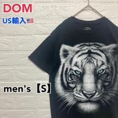 ●T579【US輸入】アニマル（タイガー）Tシャツ ブラック系 men's【S】