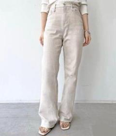 L'Appartement アパルトモン ホワイト デニム パンツ 34 R13/アールサーティーン】 DAMON PLEATED JEAN（デニムパンツ