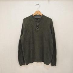 【00s】Eddie Bauer ヘンリーネックニット コットン インディゴ染め 中古・古着通販】Eddie Bauer (エディーバウアー) ヘンリー