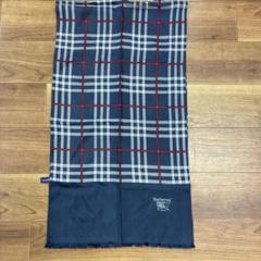 Burberry london silk100% ネイビー　長スカーフ