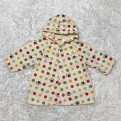 ▲MIKIHOUSE ミキハウス▲7分袖フリース ドットクリーム120 パーカー