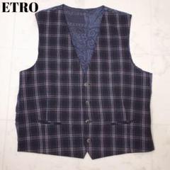 【Etro】チェックベスト エコチェック・ニット】ベスト | ユニフォーム総合メーカーの