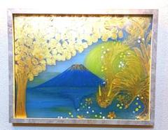 開運絵画　❀青富士山　金の成木❀最強コンビ