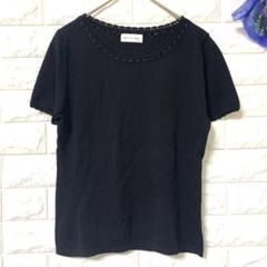demi et demi 半袖 カットソー 編み込み リボン オフィス コーデ