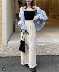 hinari フラワーレースタックパンツ フラワーレースタックパンツ（その他パンツ）｜hinari（ヒナリ