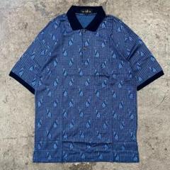 ビンテージ dunhill アイコン刺繍入り 総柄ポロシャツ レトロ イタリア製 ダンヒル dunhill ポロシャツ 紺・赤 半袖 バス 刺繍ロゴ - メルカリ