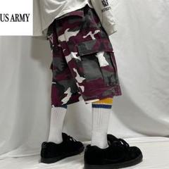 00s~ US ARMY 迷彩 カーゴパンツ コンバット ショーツ バギー 極太